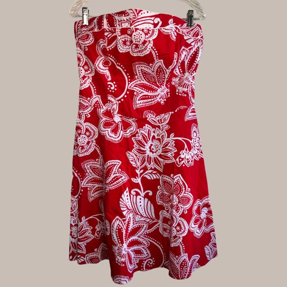 Vintage Y2K B. Smart Strapless Floral Print A Line Dress - Picture 1 of 9